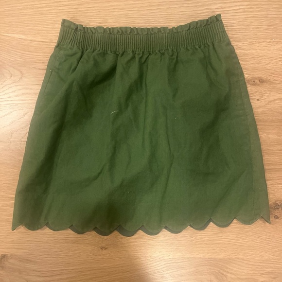 Olive Green Scallop J Crew Skirt - Picture 2 of 2